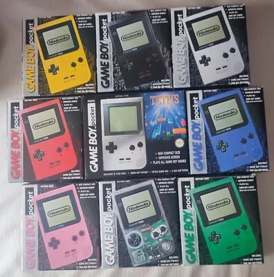 Nintendo Game Boy Pocket Consoles X9 All 9 UK Colour Variants Boxed GC Free P&P • £999.99