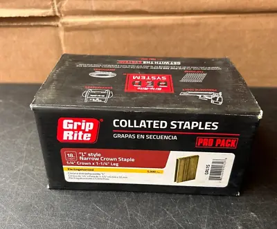 Grip-Rite 1-1/4x1/4 In. 18-Gauge Electrogalvanized L Style Narrow Crown Staples • $39