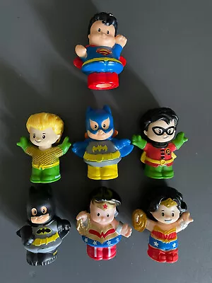 $9.99 • Buy Fisher Price Little People DC FRIENDS SUPER HEROES Superman Batman Robin LOT 7