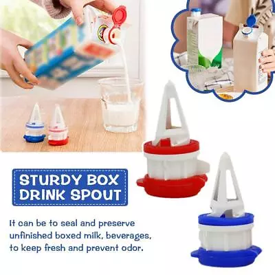 2 Pcs Milk Carton Pourer Drink Deflector Box Lid Box Portable Juice K0B • £5.25