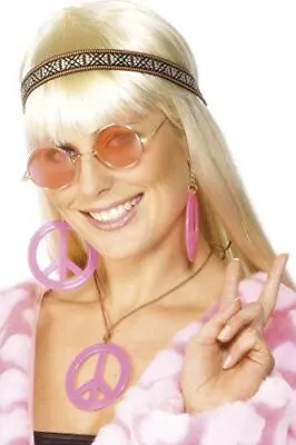 Adult Hippie Kit Festival Jewellery Peace And Love Fancy Dress Party Kit • £8.99