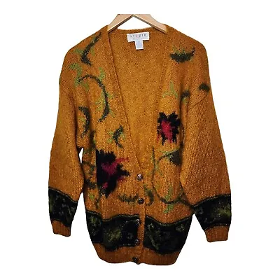 Vintage Michelle Stuart Mohair Wool Cardigan Sweater Oversized Small Boho • $29.74