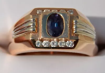 GIA Natural 0.70ct Alexandrite & Diamonds Yellow Gold Ring Men's Size 9 • $14500