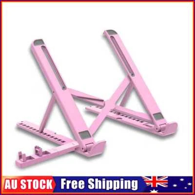 $12.09 • Buy Foldable Laptop PC Stand Notebook Adjustable Riser Cooling Bracket (Pink)