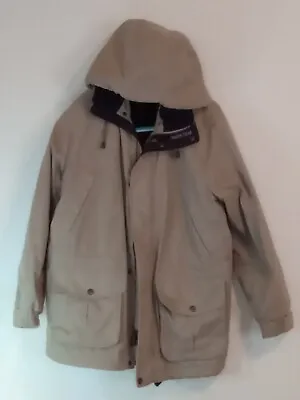 $19 • Buy Pacific Trail Flannel Lined Hooded Windbreaker Jacket Coat Men Medium Beige Good