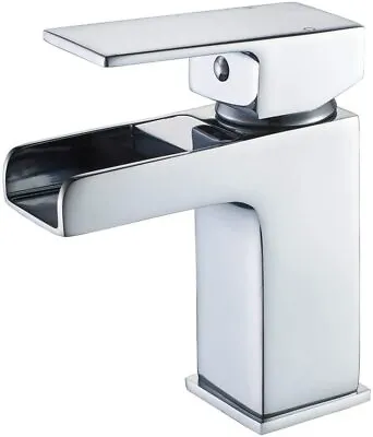 £24.49 • Buy High Premium Quality Square Waterfall Bathroom Basin Sink Mono Mixer Chrome Tap