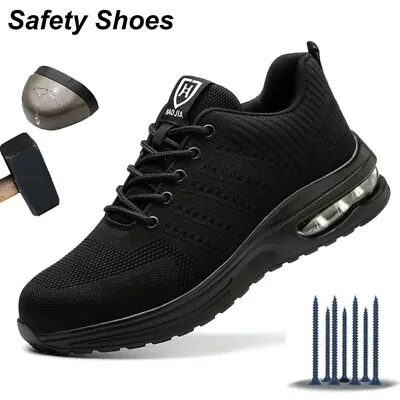  Mens Steel Toe Safety Shoes Work Shoes Lightweight Non-Slip Construction Work  • $42.29