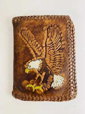 Eagle Scouts Handmade Leather Stiched Wallet VTG 1995 Troop 625 American Eagle  • $35.92