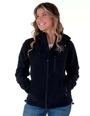 Cowgirl Tuff Western Jacket Womens Stretch Hood Zip Black H00731 • $149.94