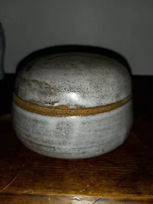  Round Ceramic Trinket Jewelry Box With Lid Pottery Handmade  Glazed  • $12