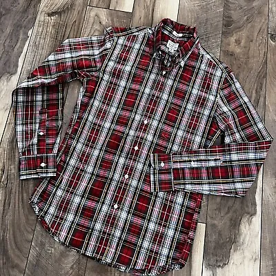 J.Crew Boy Slim Fit Organic Cotton Button Down Plaid Shirt Long Sleeve Small • $11.75