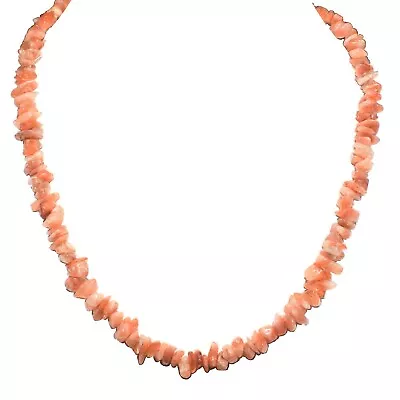 CHARGED Premium Sunstone Crystal Chip 18  Necklace + Baby Selenite Puffy Heart • $17.99