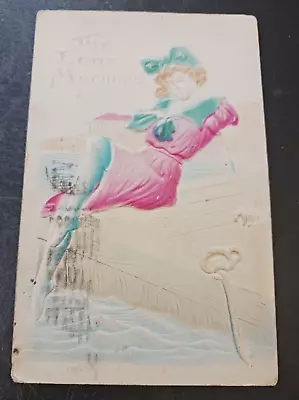 1910s Postcard Lone Mermaid Embossed Gibson Girl Type Bathing Beauty Posted • $9.95