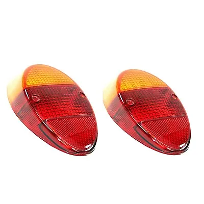 1962-1967 VW Bug Beetle Euro Rear Tail Light Lens Set Left Right Pair Amber Red • $24.95