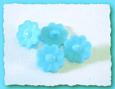 £1.33 • Buy Lot 5 Buttons Flower Blue 15 MM 1,5 CM Foot Fancy Button Blue Haberdashery
