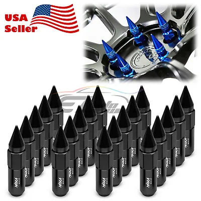 Black 20pcs M12X1.25 Spiked Extended Lug Nuts For Nissan Rouge Altima 370z 350z • $28.98