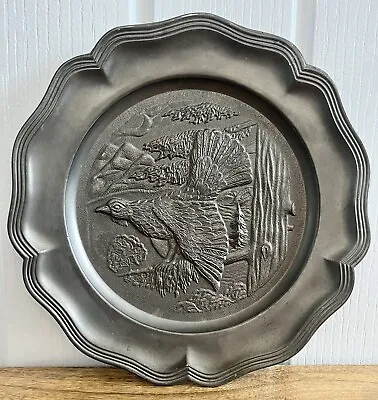 Vintage Rein Zinn Germany Pewter Wall Plate / Dish - Bird Design - 9” • £12