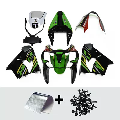 Green Black Fairings For 2002 2003 Kawasaki Ninja ZX9R 02 Injection Bodywork Kit • $419.95