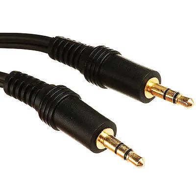 3.5mm Jack Male Aux Audio PC Car Headphone Speaker Cable Lead 0.5M1M1.5M2M3M • £1.95