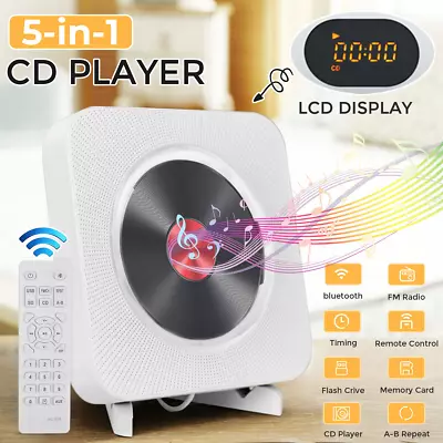 5 IN 1 CD Player MP3 Speaker Remote Control Bluetooth Audio FM Radio LCD Display • $55.89