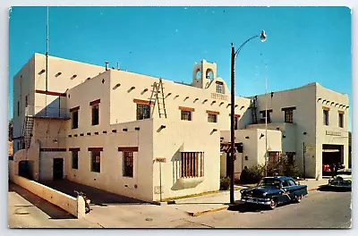 $4 • Buy Vintage Postcard NM Las Cruces City Hall 50s Police Car -1891