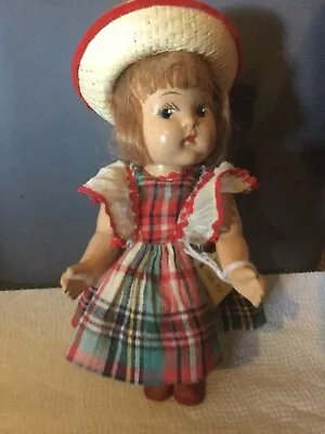 Vintage Vogue Toodles Doll 8 In 1940’s Composition Tagged Dress Pre Ginny • $42.73