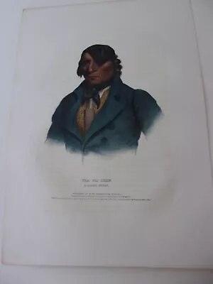 Original McKenney And Hall FOLIO Portrait Print 1838: WAA-PA-SHAW. A Sioux Chief • $249.99