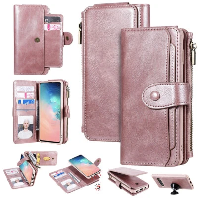$30.89 • Buy For Samsung S21 S10+ S9 Note20 Removable Leather Zipper Wallet Case Purse Cover