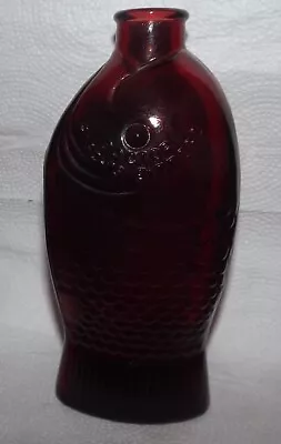 Wheaton Ruby Red Glass Bottle Fish Doctor Fish's Bitters 7 1/2  Bottle • $4.99