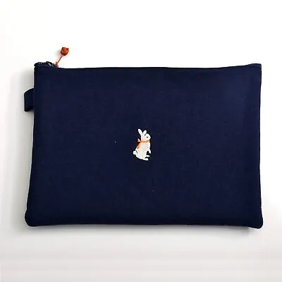 Concise Pencil Case Cloth Pouch Rabbit Navy Blue • $30.30