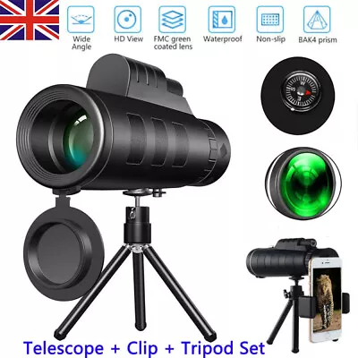 Military Zoom 80x100 HD Monocular Telescope Starscope Day Vision Hunting Outdoor • £9.91