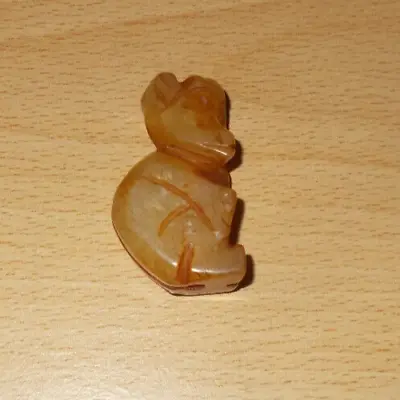 Vintage Jade Netsuke Monkey Figure Approx 4cm Tall By 2.2cm Wide • £25