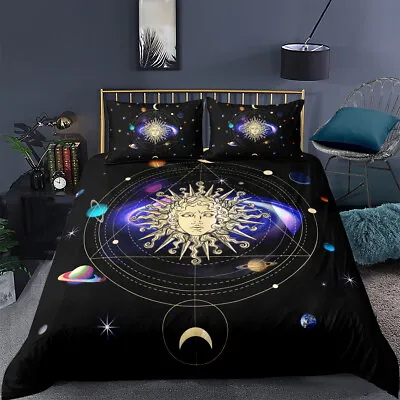 3D Mandala Sun Moon Bedding Set Duvet Cover Comforter Cover PillowCase • $38.54