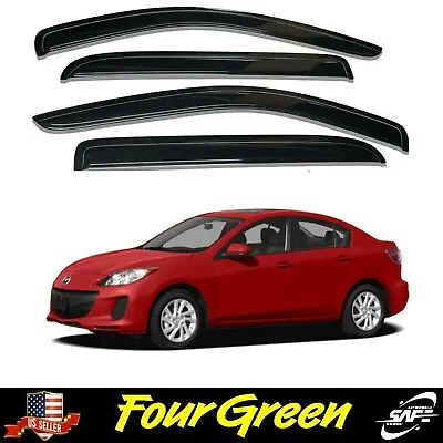 Side Window Sun Vent Visor Rain Guards Deflectors For 2011-2013 Mazda 3 Sedan • $31