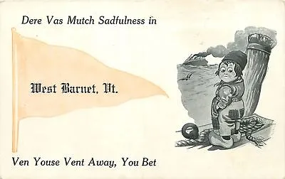  Much Sadfulness  In West Barnet Vermont~You Bet~Boy Watches Steamer~Pennant PC • $5.50