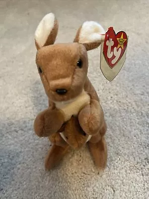 Ty Beanie Baby 1996 Pouch Kangaroo 1995 Twigs The Giraffe & 1993 Quackers Duck • $5.99