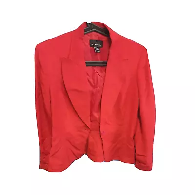 Moda International Red Silk Size 8 Womens Blazer Top Long Sleeve  Jacket Comfy • $10