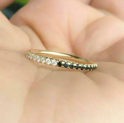 $126.43 • Buy 1.00Ct Round Lab Created Diamond Women's Engagement Band Ring 14K Yellow Gold FN