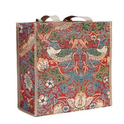 Signare Tapestry  William Morris Strawberry Thief Red Shopper Bag - Rrp £29.99 • £9.99