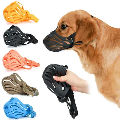 Dog Muzzle Dog Mouth Muzzles Anti-bite Pet Supply Mesh Strong Basket Breathable • £5.38