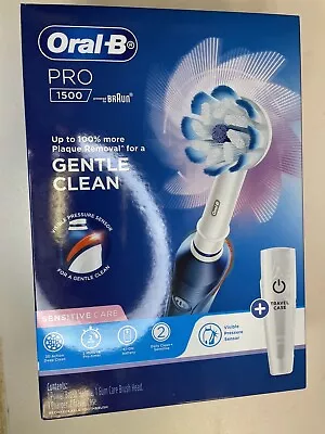 Oral-B Pro 1500 Sensitive Care Electric Toothbrush BY BRAUN W/Travel Case - New • $88