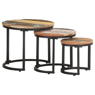 $125.95 • Buy Nesting Side Tables 3 Pcs Wooden Industrial Style Furniture End Coffee Table Set