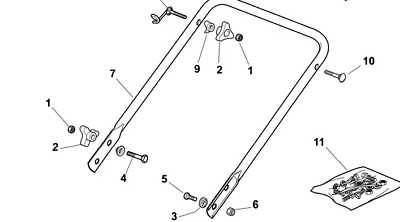 Champion R484tr Sp Petrol Lawnmower Lower Handle Assembly Parts • £6.98