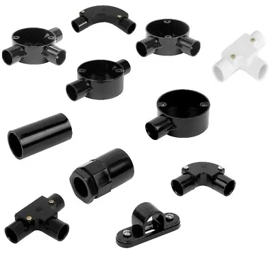 £3.25 • Buy 20mm PVC Conduit Box 1 2 3 Way Inspection Bend Elbow Tee Coupler Adaptor Spacer