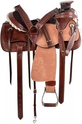 Wade Leather Saddle With Free Matching Headstall Breast Collar & Cinches. • $390