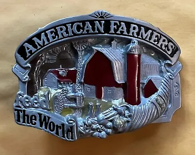 American Farmers Feed The World Belt Buckle New Approximately 3 1/8  X 2 1/4  • $7.50