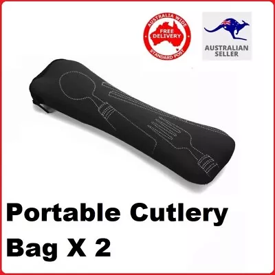 Soft Cutlery Bag Knife Fork Bags Case Portable Storage Picnic Travel Camping X 2 • $8.99