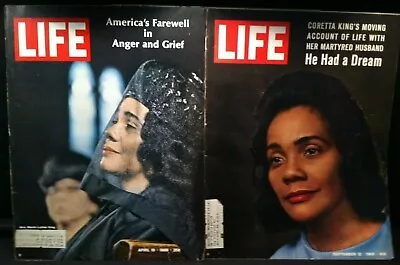 2 Vintage 1960's Life Magazines W/ Coretta King ~ Martin Luther King Funeral • $9.95