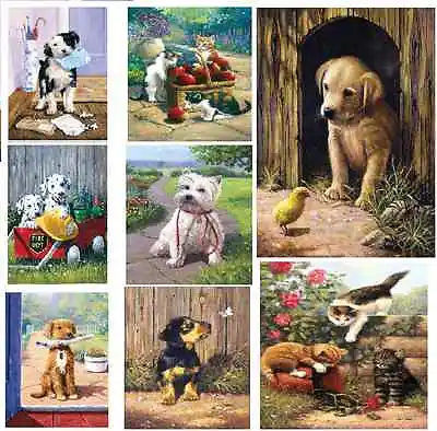 Pick From 16 Dogs Cats Kittens Puppies Paint By Number Acrylic Painting Kits • £6.65