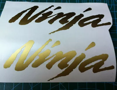  2 X Gloss  Gold   Ninja  Vinyl Decal Stickers   120mm X 46mm  • £4.99